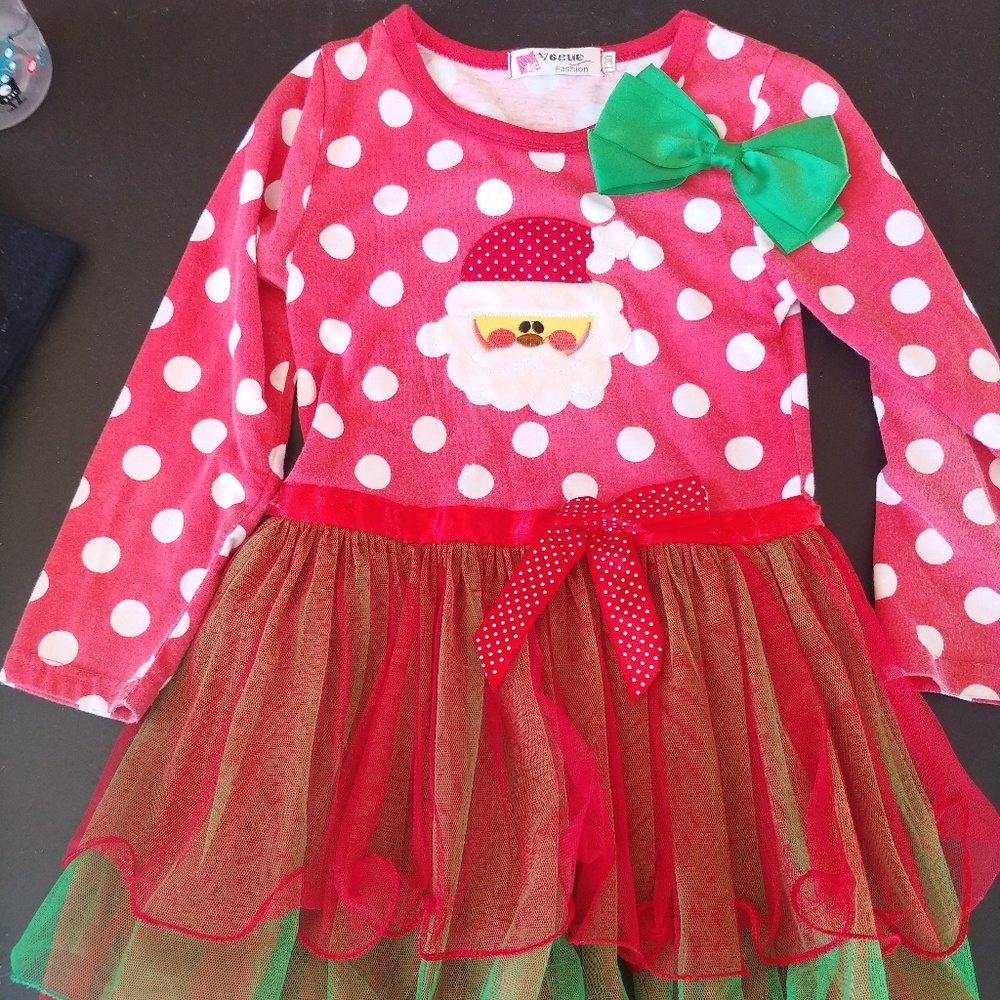 Little Girls Red Santa Dress